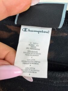 Champion womens Bleached Crop Tee Y2K Acid Wash T-Shirt Black S uk8-10 punk — photo 6 of 9