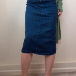 FDJ French Dressing Y2K Denim Midi Pencil Skirt Low Rise Jean Uk12 W31 street