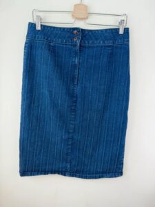 FDJ French Dressing Y2K Denim Midi Pencil Skirt Low Rise Jean Uk12 W31 street - Image 4