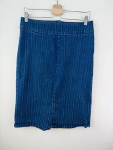 FDJ French Dressing Y2K Denim Midi Pencil Skirt Low Rise Jean Uk12 W31 street - Image 5