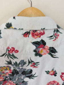 Cote a Cote Women's Y2K Floral Corset Lace-Up Cropped Denim Blazer Jacket — photo 12 of 14