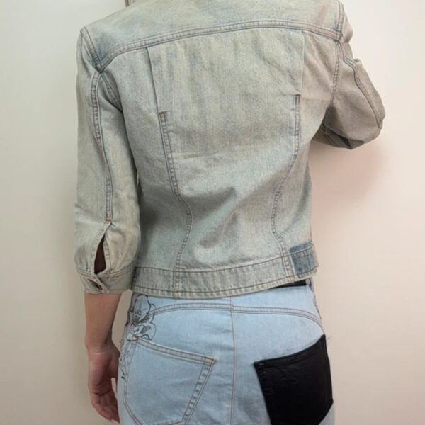 DieselStyleLab womens Denim fitted Jacket UK8-10 light wash y2k 00s vintage