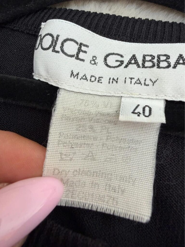 Dolce & Gabbana Made in Italy neck label with a size 40 tab