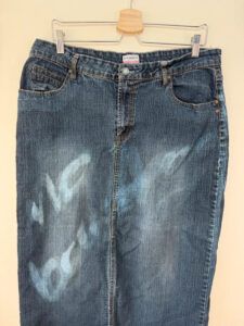 No Boundaries Women's Y2K Denim Low Rise Maxi Bleach Skirt — photo 9 of 13