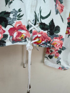 Cote a Cote Women's Y2K Floral Corset Lace-Up Cropped Denim Blazer Jacket — photo 14 of 14