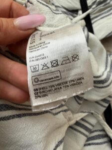 Label on a H&M piece, UK 6