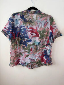 Women's Abstract Floral Sheer Button Shirt Blouse — photo 4 of 11