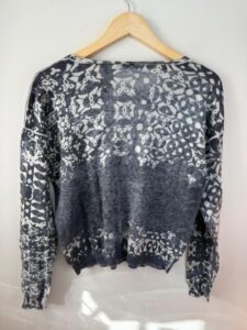 Sandwich womens Y2K Knit Floral top Grey cotton silk wool long sleeve slouchy M — photo 3 of 10