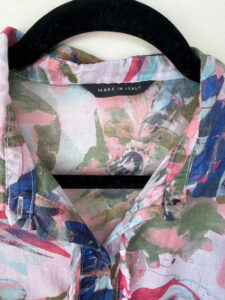Women's Abstract Floral Sheer Button Shirt Blouse — photo 5 of 11