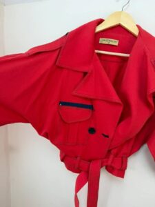 Mathilde Women's Cropped Cape Sleeve Biker Jacket Red Rose Embroidered M Y2K — photo 8 of 15