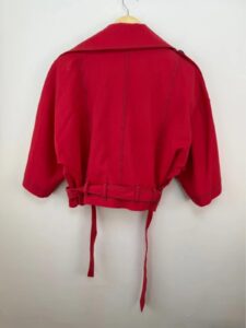 Mathilde Women's Cropped Cape Sleeve Biker Jacket Red Rose Embroidered M Y2K — photo 12 of 15