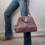 Vivienne Westwood Jasmin Dusty Pink Pebble Leather Orb Handbag Shoulder Bag