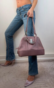 Vivienne Westwood Jasmin Dusty Pink Pebble Leather Orb Handbag Shoulder Bag