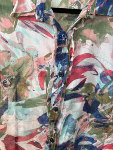 Women's Abstract Floral Sheer Button Shirt Blouse — photo 7 of 11