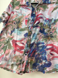 Women's Abstract Floral Sheer Button Shirt Blouse — photo 8 of 11