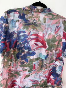 Women's Abstract Floral Sheer Button Shirt Blouse — photo 9 of 11