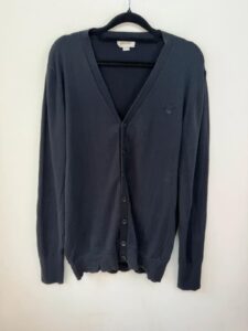 Diesel Mens Black Knit button v-neck Logo Cardigan Sweater Oversized XL y2k 00s - Image 2