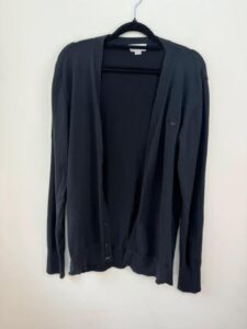 Diesel Mens Black Knit button v-neck Logo Cardigan Sweater Oversized XL y2k 00s - Image 7