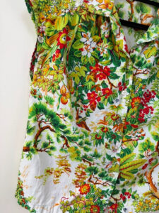 Womens Botanical Floral Fitted Button Shirt Sleeveless Top Blouse Green UK 12-14 - Image 6
