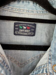 Benetton Jeans West womens fitted western denim shirt cowboy button top xs uk6-8 - Image 6