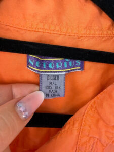 Notorius Womens Neon Orange 100% silk Short Sleeve Relaxed Button Shirt UK 10 - Image 5