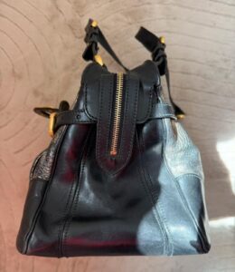 Alexander McQueen Flapper Novak Leather Shoulder Handbag Black Gold Y2K 2008 - Image 14