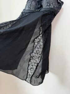 Intimissimi womens sheer lace babydoll mini slip dress black mesh lingerie 00s M - Image 2