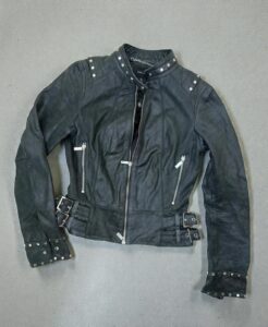 Karen Millen womens Studded Leather Biker Jacket Moto Fitted Lambskin Black UK8 - Image 7
