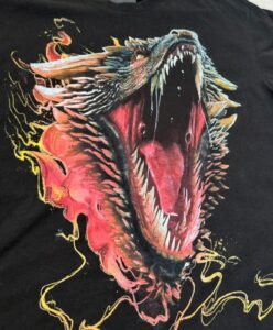 Game of Thrones Drogon womens graphic tee black fantasy dragon Y2K grunge S
