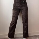 Joop! womens faux fur trousers brown fluffy bootcut Y2K 00 shaggy jeans uk10 w29