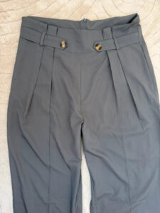 Grey High Rise 13.5” Tailored Pleated Wide Leg Trousers UK12 W32 L26 Work minimalist casual - Image 6