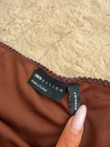 Label on a ASOS piece, UK 8, Y2K