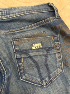 Miss Sixty womens Custom Lace Up Rhinestone Flare Jeans Low Rise UK8-10 W28 y2k - Image 12
