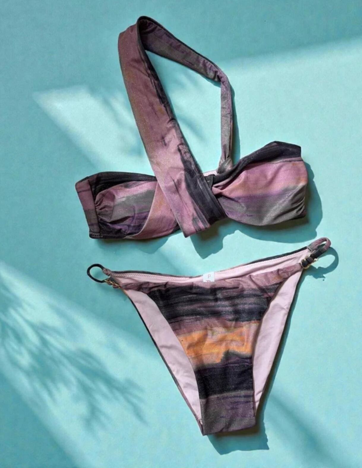 p1-3541.jpg Penti nwt womens Nixie One Shoulder Shimmer Bikini Set S/36 uk8-10 Y2K Swimwear - Image 1