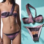 Penti nwt womens Nixie One Shoulder Shimmer Bikini Set S/36 uk8-10 Y2K Swimwear - Image 3
