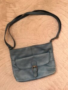 del x FatFace teal blue genuine soft leather crossbody shoulder bag slouchy messenger - Image 7