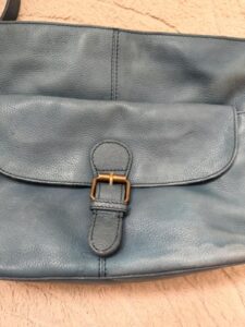 del x FatFace teal blue genuine soft leather crossbody shoulder bag slouchy messenger - Image 9