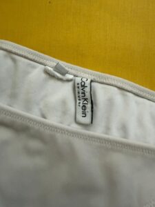 Calvin Klein womens white tie-side bikini bottoms uk8-10 black CK logo swimwear - Image 5