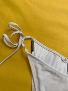 Calvin Klein womens white tie-side bikini bottoms uk8-10 black CK logo swimwear - Image 6
