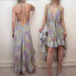 Moda Ibiza Silk Handkerchief Maxi Dress Ruffle open back S-XL Fairycore Summer — photo 2 of 10