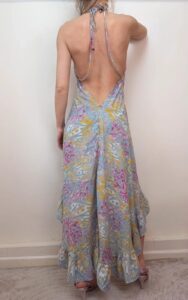 Moda Ibiza Silk Handkerchief Maxi Dress Ruffle open back S-XL Fairycore Summer — photo 3 of 10