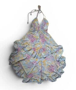 Moda Ibiza Silk Handkerchief Maxi Dress Ruffle open back S-XL Fairycore Summer — photo 4 of 10
