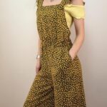Envii womens yellow floral wide leg jumpsuit S y2k boho summer Open back hippie