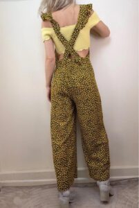 Envii womens yellow floral wide leg jumpsuit S Y2K boho summer Open back hippie — photo 2 of 12