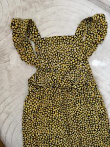 Envii womens yellow floral wide leg jumpsuit S Y2K boho summer Open back hippie — photo 6 of 12