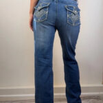 Earl Jeans Womens Low 9” Rise W31 L31 UK10 Embellished Chunky Rhinestone Bootcut