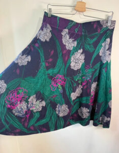 White Stuff Womens Floral Wool Cashmere Midi Flare Skirt UK 14 Green Pink Boho - Image 7
