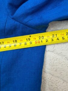 CC womens Y2K cobalt blue 100% linen blazer tailored fitted jacket uk14 coastal — photo 11 of 13