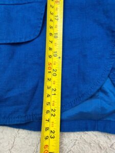 CC womens Y2K cobalt blue 100% linen blazer tailored fitted jacket uk14 coastal — photo 12 of 13