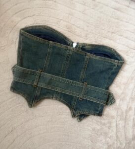 I.AM.GIA women fitted denim corset zip top buckle belt bustier M uk12 sweetheart — photo 4 of 11
